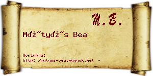 Mátyás Bea névjegykártya